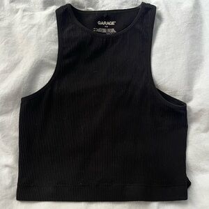 Garage Black Ribbed Tank Top
